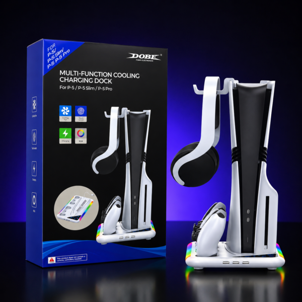 DOBE Multi-Function Cooling Charging Dock RGB for PS5