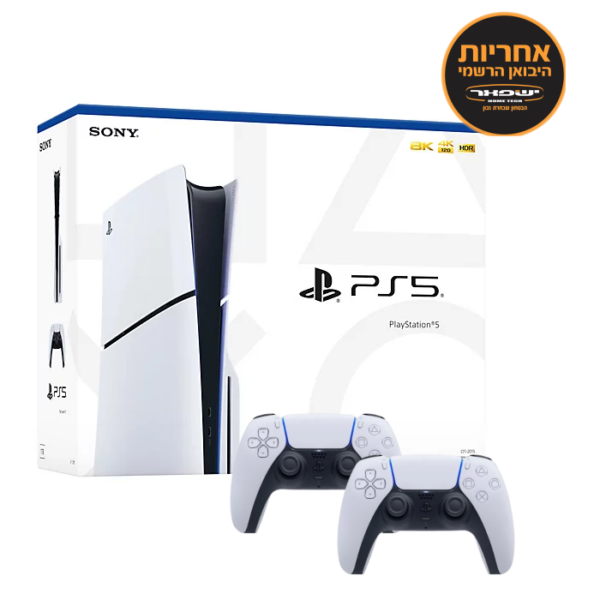 PlayStation 5 Slim 1TB Blu-ray Edition עם 2 שלטים יבואן רשמי